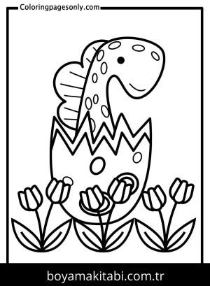 Spinosaurus Dinazor boyama sayfası,  coloring page, , Dinosaur With Tulips