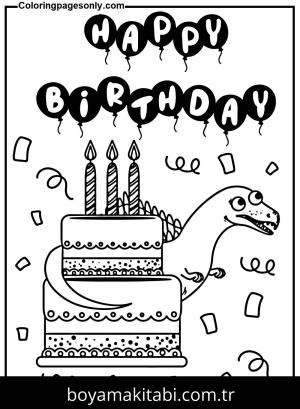 Spinosaurus Dinazor boyama sayfası,  coloring page, , Spinosaurus With Sweet Cake
