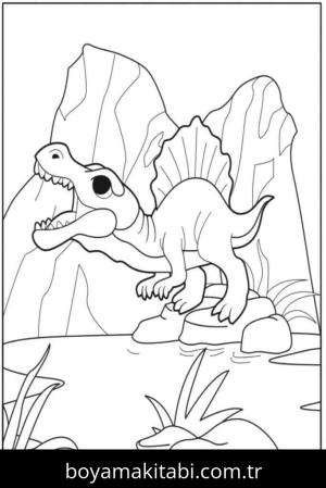 Spinosaurus boyama sayfası – sanatsal çalışma, çocuklar için