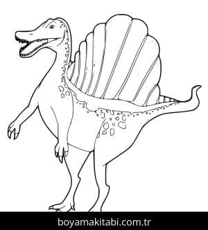 Spinosaurus boyama sayfası – sevimli karakter, sanatsal çalışma