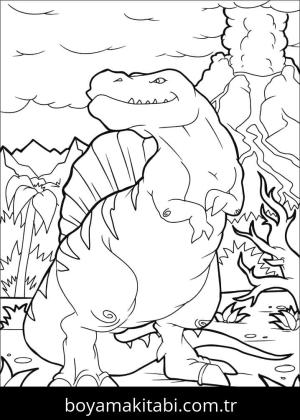 Spinosaurus boyama sayfası – keyifli zaman, renkli çizimler