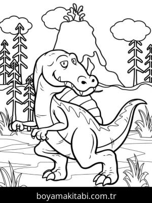 Spinosaurus boyama sayfası – eğlenceli etkinlik, el becerilerini geliştirir