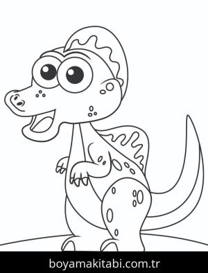 Spinosaurus boyama sayfası – PDF indir, sevimli karakter