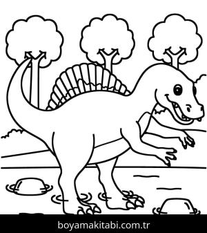 Spinosaurus boyama sayfası – boyama etkinliği, çocuk aktivitesi