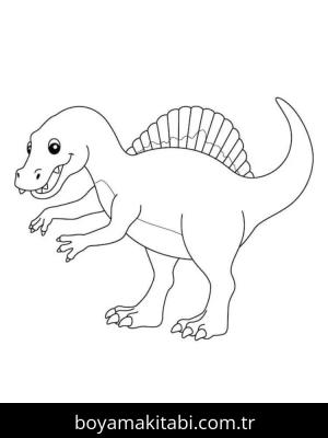 Spinosaurus boyama sayfası – kolay boyama, eğitici aktivite