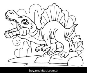 Spinosaurus boyama sayfası – el becerilerini geliştirir, boyama çalışması