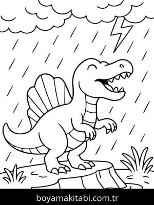Spinosaurus boyama sayfası – çocuk aktivitesi, PDF indir
