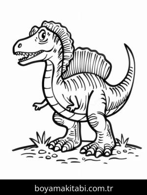 Spinosaurus boyama sayfası – kolay boyama, eğitici aktivite