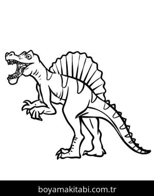 Spinosaurus boyama sayfası – çocuk aktivitesi, PDF indir