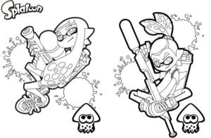 Splatoon boyama sayfası,  coloring page, Savaşçı Kız Kardeşler Resim Savaşına Hazır, 