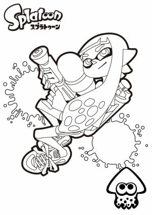 Splatoon boyama sayfası,  coloring page, Gülümseyen Splatoon Karakteri, 