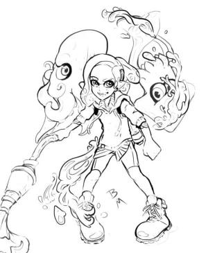 Splatoon boyama sayfası,  coloring page, Gergin Bir Oyun Anı, 