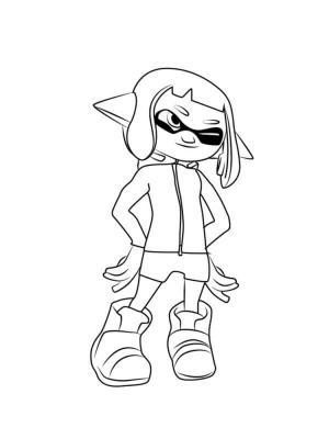 Splatoon boyama sayfası,  coloring page, Marie’s Main Color Is Lime Green, 