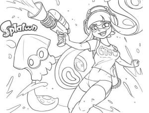 Splatoon boyama sayfası,  coloring page, Callie Squid ile Renklerin Dünyasına Daldı, 