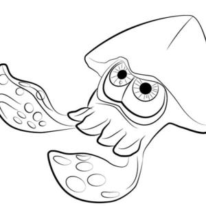 Splatoon boyama sayfası,  coloring page, Sevimli Ve Büyük Gözlü Kalamar, 