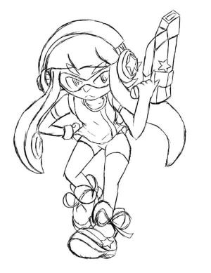 Splatoon boyama sayfası,  coloring page, Callie’nin Ana Rengi Macenta, 