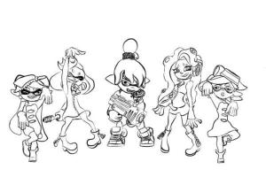 Splatoon boyama sayfası,  coloring page, Çeşitli Splatoon Kahramanları, 