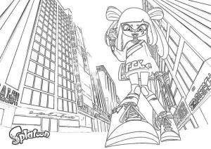 Splatoon boyama sayfası,  coloring page, Callie Dünyayı Renklerle Fethediyor, 