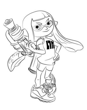 Splatoon boyama sayfası,  coloring page, Callie Hayatında Sadece Yüksekliklerden ve Hayaletlerden Korkar, 