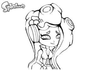 Splatoon boyama sayfası,  coloring page, Kafasında Kalamar Olan Marie, 