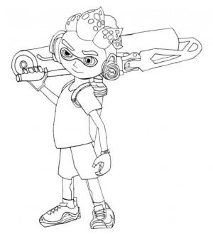 Splatoon boyama sayfası,  coloring page, Marie İnkopol’a taşındıktan sonra Inkrabsklad’da çalıştı, 