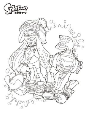 Splatoon boyama sayfası,  coloring page, Komik Kalamar Kardeşler, 