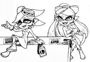 Splatoon boyama sayfası,  coloring page, Basın Toplantısında Moda Kızları, 