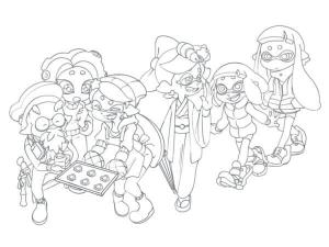 Splatoon boyama sayfası,  coloring page, Splatoon Video Oyununun Tüm Kahramanları, 