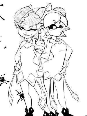 Splatoon boyama sayfası,  coloring page, Setrenki Renkli Maskeli Balo İçin Bir Araya Geldi, 