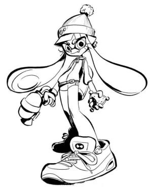 Splatoon boyama sayfası,  coloring page, Callie İzlemeyi Seviyor, 