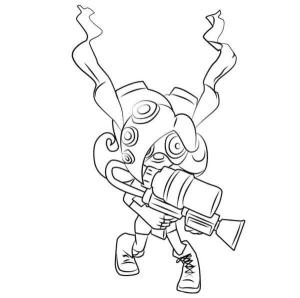 Splatoon boyama sayfası,  coloring page, Marie Kafasındaki Yüksek Hızdan Bir Kalamar Geliştirdi, 