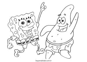 Spongebob boyama sayfası – sevimli karakter, sanatsal çalışma