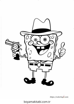 Spongebob boyama sayfası – kolay boyama, eğitici aktivite
