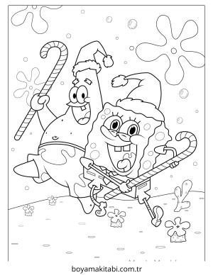 Spongebob boyama sayfası – çizgi film temalı, basit çizim