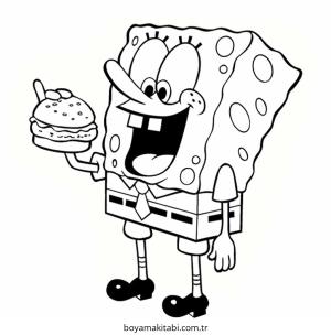 Spongebob boyama sayfası – eğlenceli etkinlik, el becerilerini geliştirir