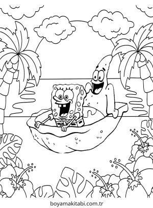 Spongebob boyama sayfası – okul öncesi, evde etkinlik