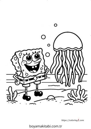 Spongebob boyama sayfası – PDF indir, sevimli karakter