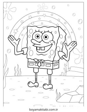 Spongebob boyama sayfası – çizgi film temalı, basit çizim