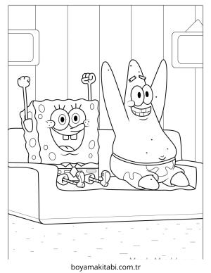 Spongebob boyama sayfası – boyama çalışması, yaratıcılığı geliştirir