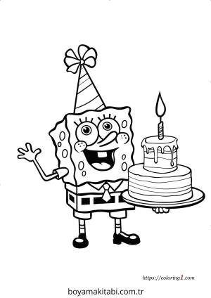 Spongebob boyama sayfası – kolay boyama, eğitici aktivite