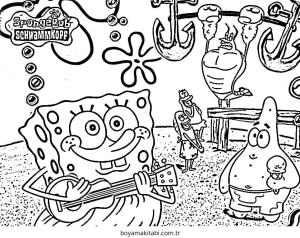 Spongebob boyama sayfası – sanatsal çalışma, çocuklar için