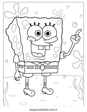 Spongebob boyama sayfası – sevimli karakter, sanatsal çalışma