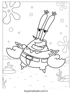 Spongebob boyama sayfası – sanatsal çalışma, çocuklar için