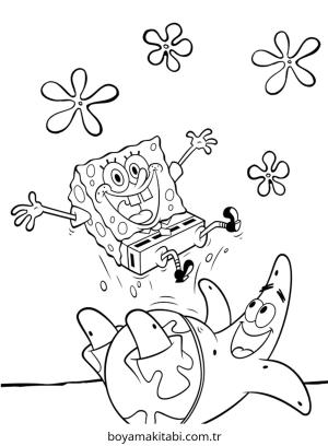 Spongebob boyama sayfası – renkli çizimler, okul öncesi