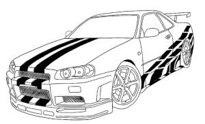 Spor Araba boyama sayfası,  coloring page, Nissan skyline, 