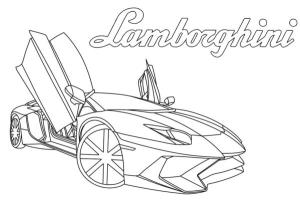 Spor Araba boyama sayfası,  coloring page, Lamborghini yarış arabasının detaylı boyama sayfası, 