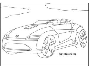 Spor Araba boyama sayfası,  coloring page, Fiat yarış spor otomobili, 