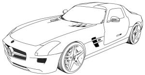 Spor Araba boyama sayfası,  coloring page, Mercedes Benz SLS AMG, 