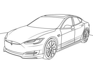 Spor Araba boyama sayfası,  coloring page, Yüksek kaliteli Tesla boyama sayfası, 