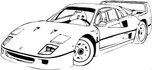 Spor Araba boyama sayfası,  coloring page, Ferrari f40 tam gövde kitiyle, 